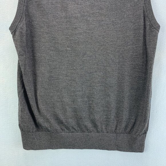 Brooks Brothers Mens Sweater Vest Extra Large Pullover Merino Wool Gray Blue - Picture 6 of 12
